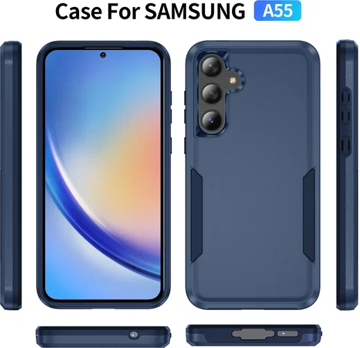 Samsung Galaxy A55 Hoesje Schokbestendige Hardcase Back Cover Blauw afbeelding 7