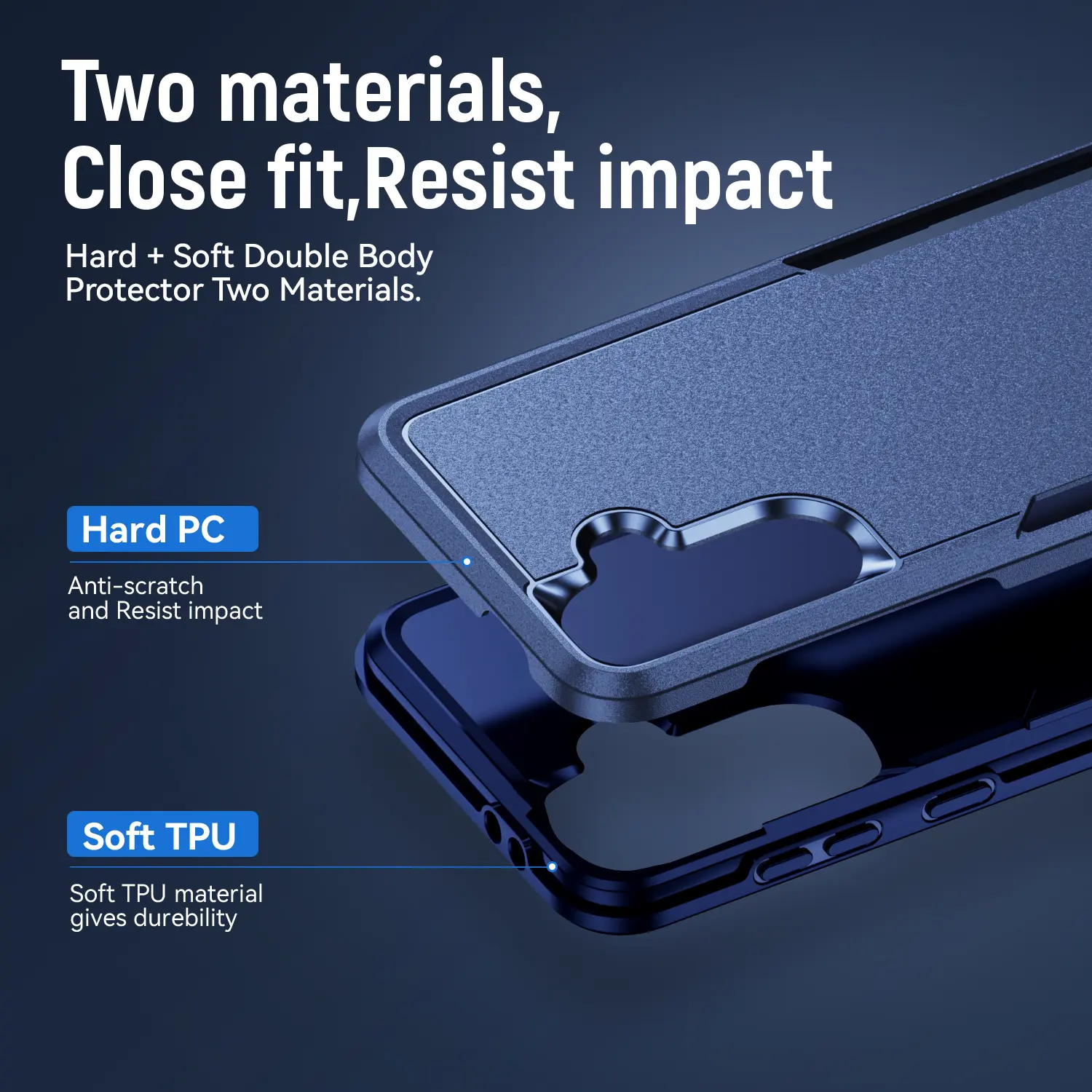 Samsung Galaxy A56 Hoesje Schokbestendige Hardcase Back Cover Blauw afbeelding 3