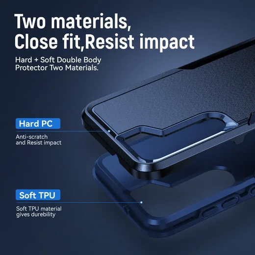 Samsung Galaxy S23 Hoesje Schokbestendige Hardcase Back Cover Blauw afbeelding 4