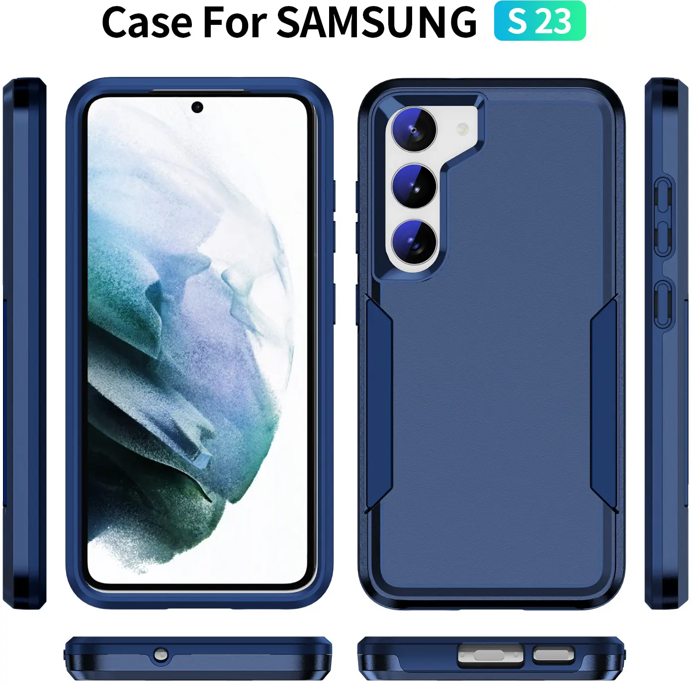 Samsung Galaxy S23 Hoesje Schokbestendige Hardcase Back Cover Blauw afbeelding 10