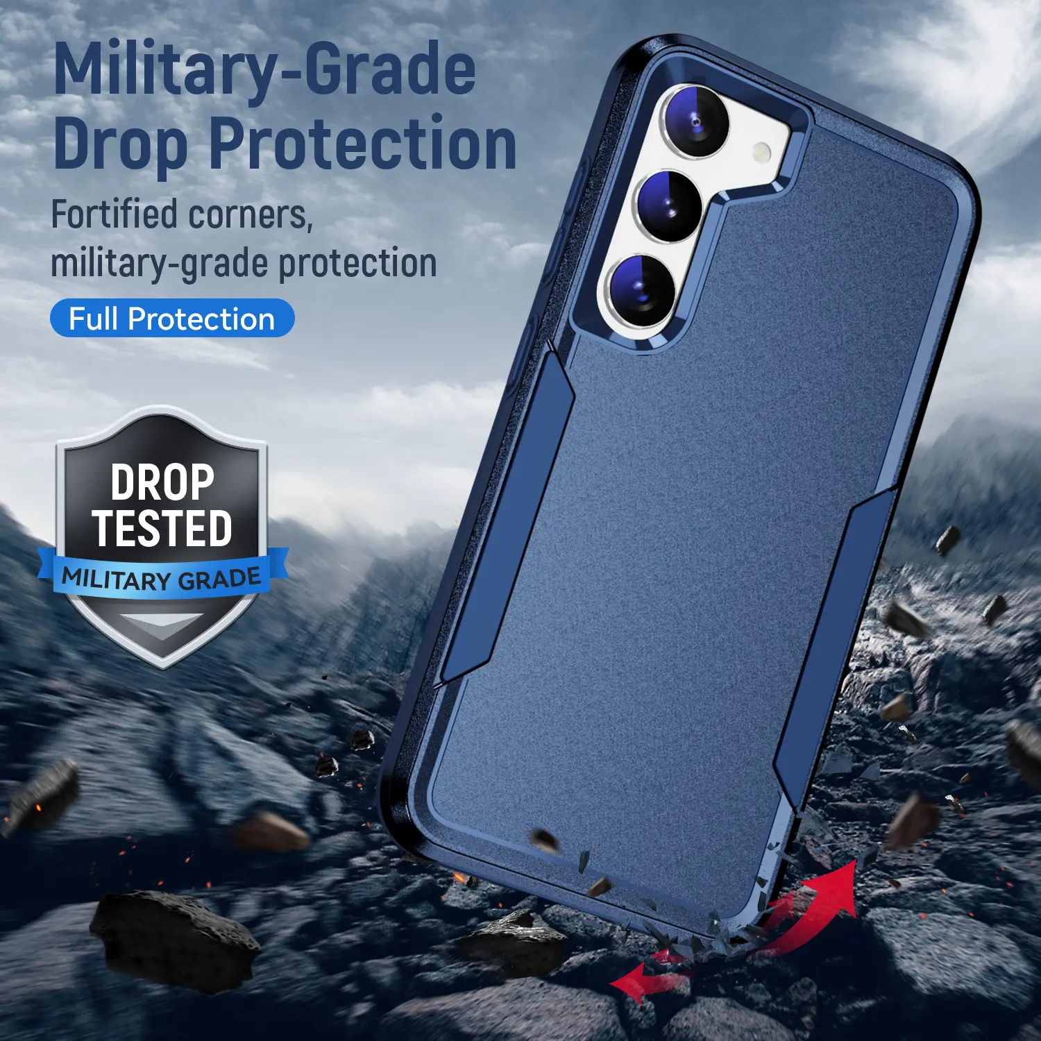 Samsung Galaxy S23 Hoesje Schokbestendige Hardcase Back Cover Blauw afbeelding 2