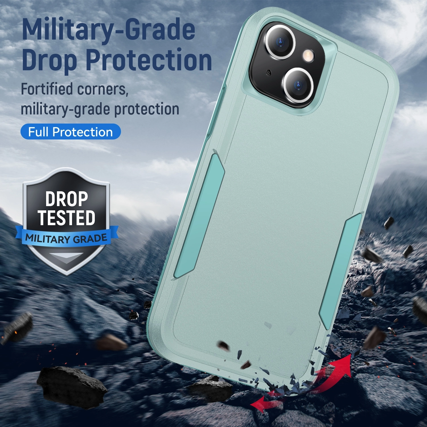 Apple iPhone 13 Hoesje Schokbestendige Hardcase Back Cover Groen afbeelding 2