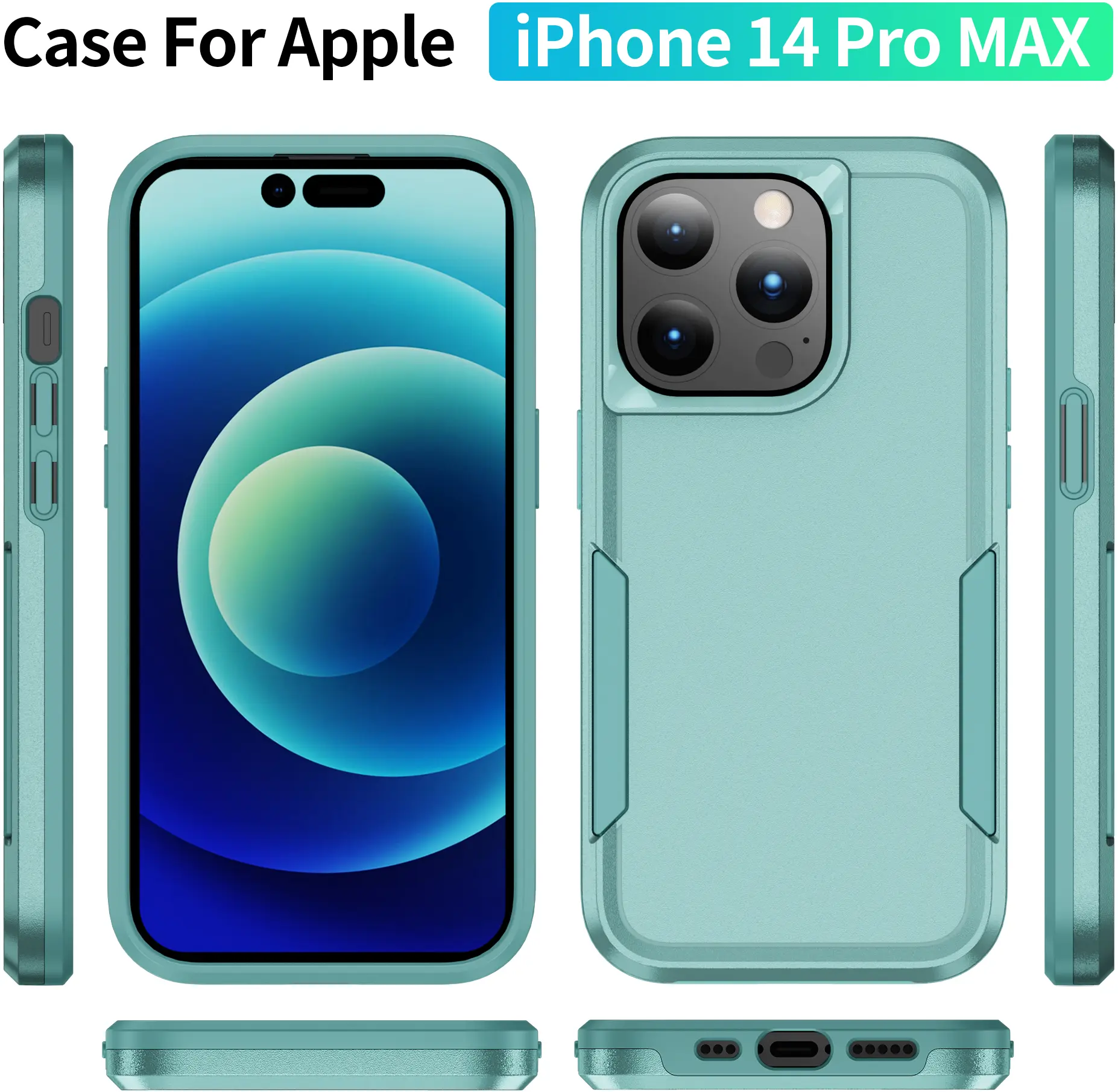 Apple iPhone 14 Pro Max Hoesje Schokbestendige Hardcase Back Cover Groen afbeelding 9