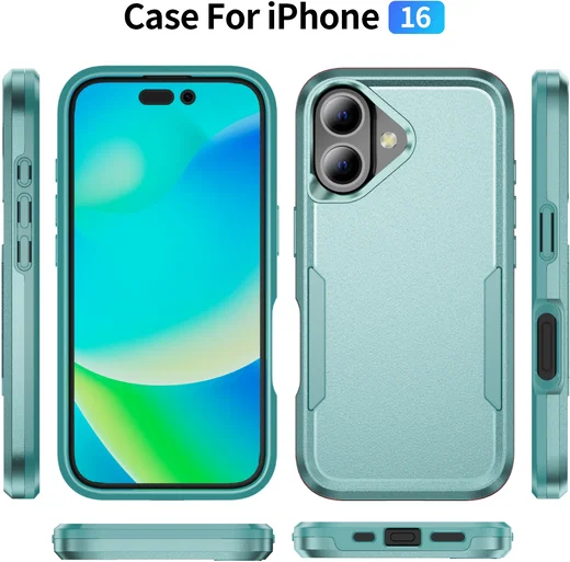 Apple iPhone 16 Hoesje Schokbestendige Hardcase Back Cover Groen afbeelding 6