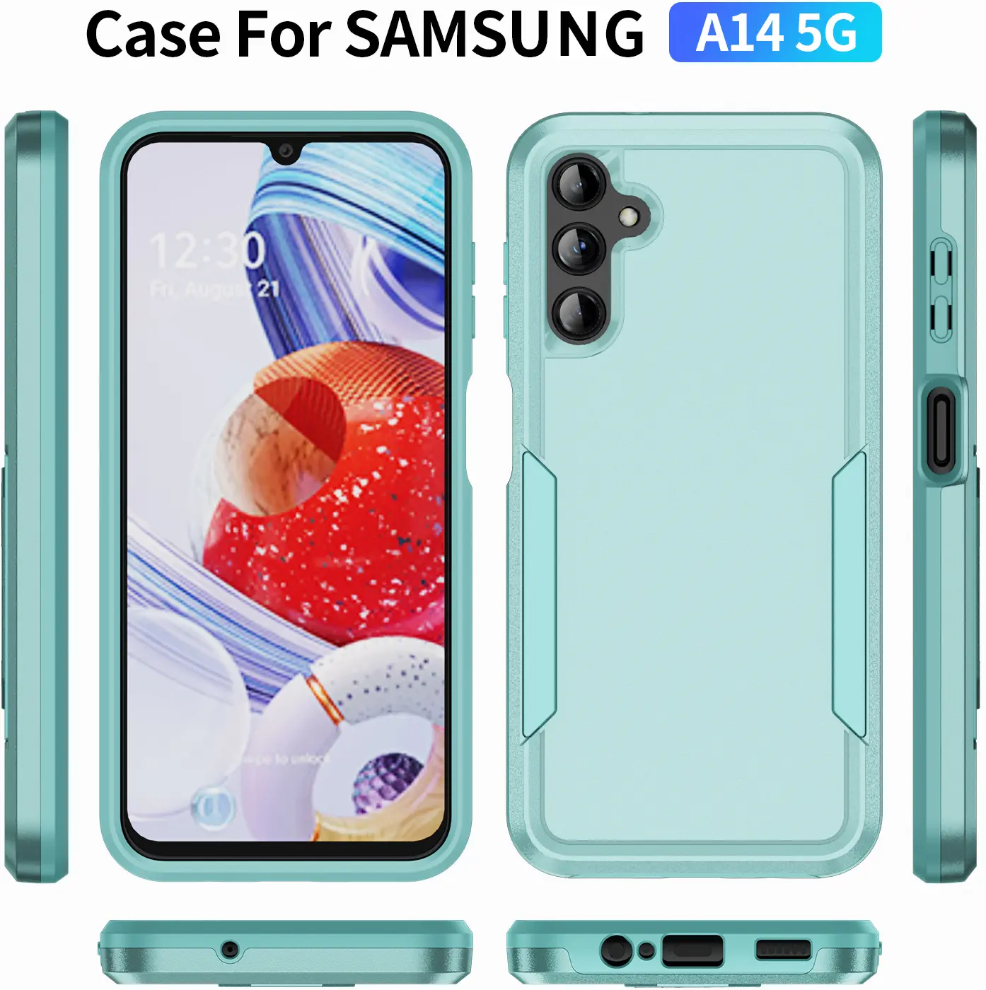 Samsung Galaxy A14 Hoesje Schokbestendige Hardcase Back Cover Groen afbeelding 9