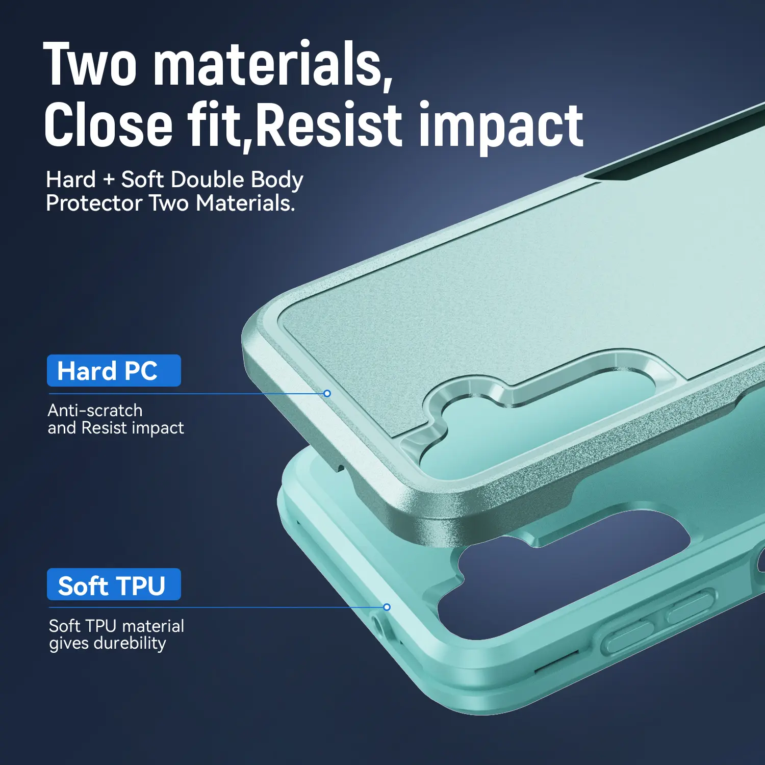 Samsung Galaxy A14 Hoesje Schokbestendige Hardcase Back Cover Groen afbeelding 4