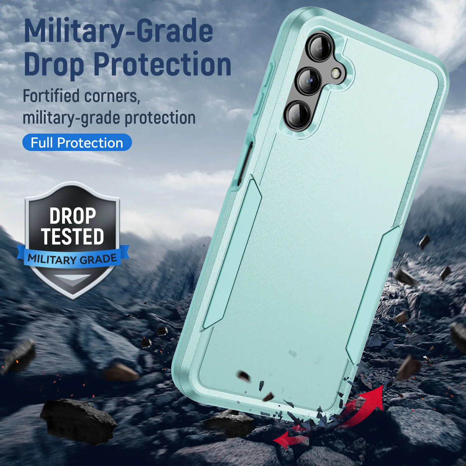 Samsung Galaxy A14 Hoesje Schokbestendige Hardcase Back Cover Groen afbeelding 2