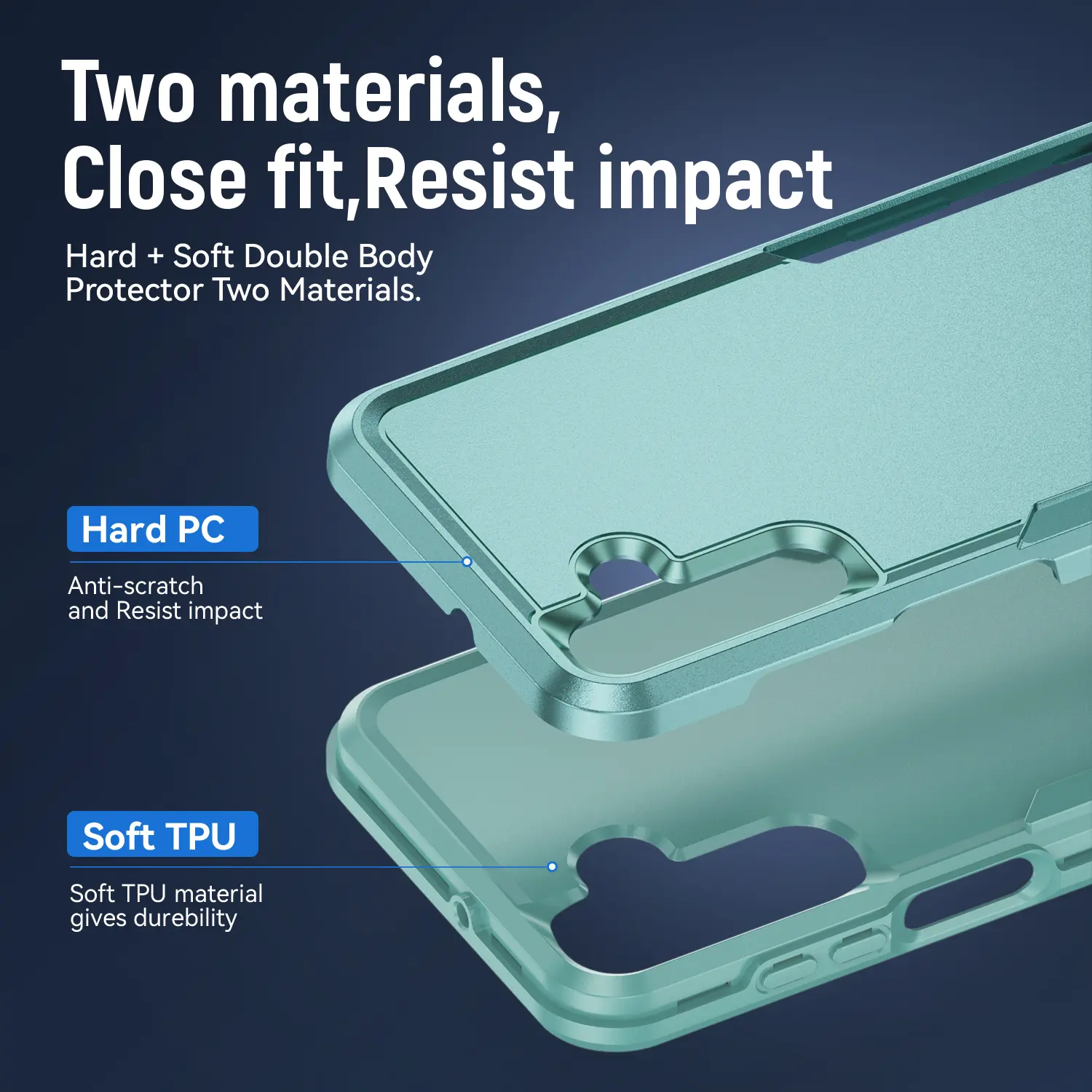 Samsung Galaxy A15 Hoesje Schokbestendige Hardcase Back Cover Groen afbeelding 4
