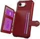 Apple iPhone 17e / 16e TPU Back Cover met Kunstleren Wallet Rood afbeelding 4