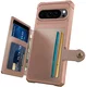 Google Pixel 9 Pro TPU Back Cover met Kunstleren Wallet Roze afbeelding 4