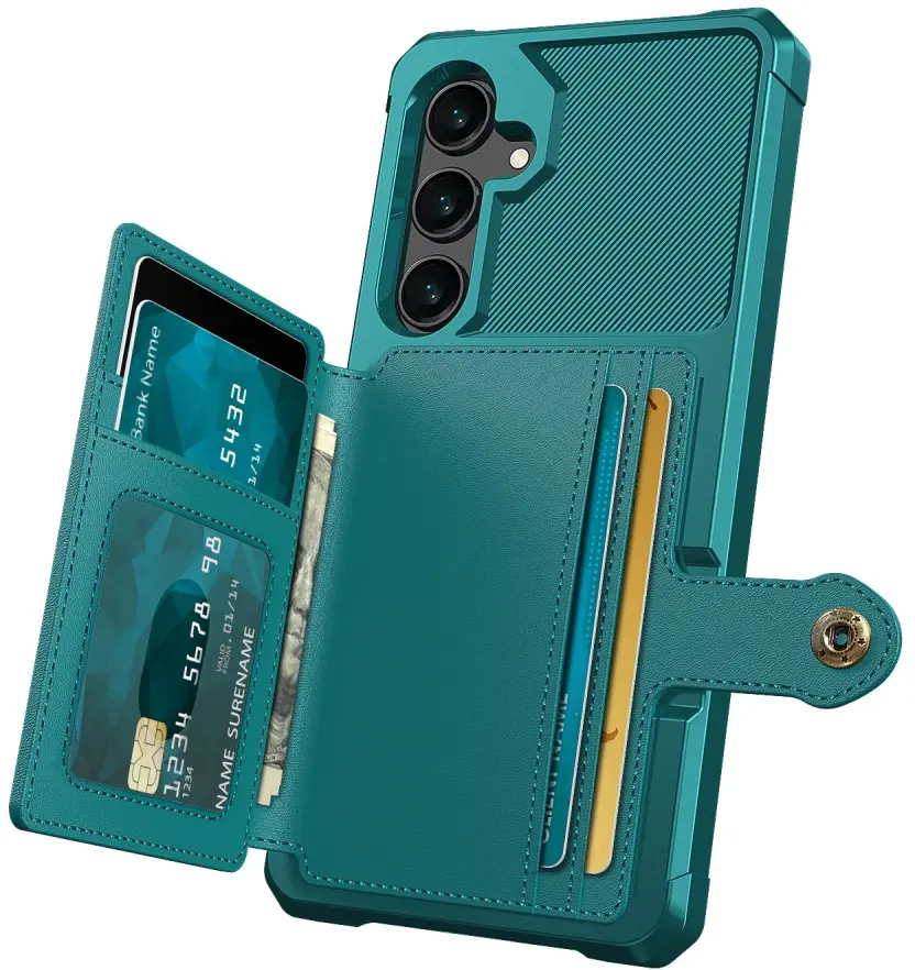 Samsung Galaxy A16 TPU Back Cover met Kunstleren Wallet Groen afbeelding 4