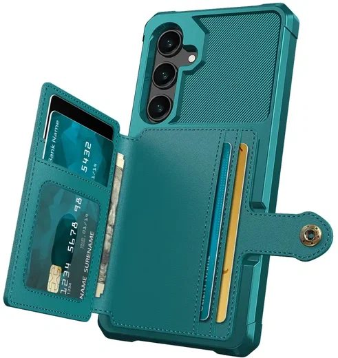 Samsung Galaxy A16 TPU Back Cover met Kunstleren Wallet Groen afbeelding 4