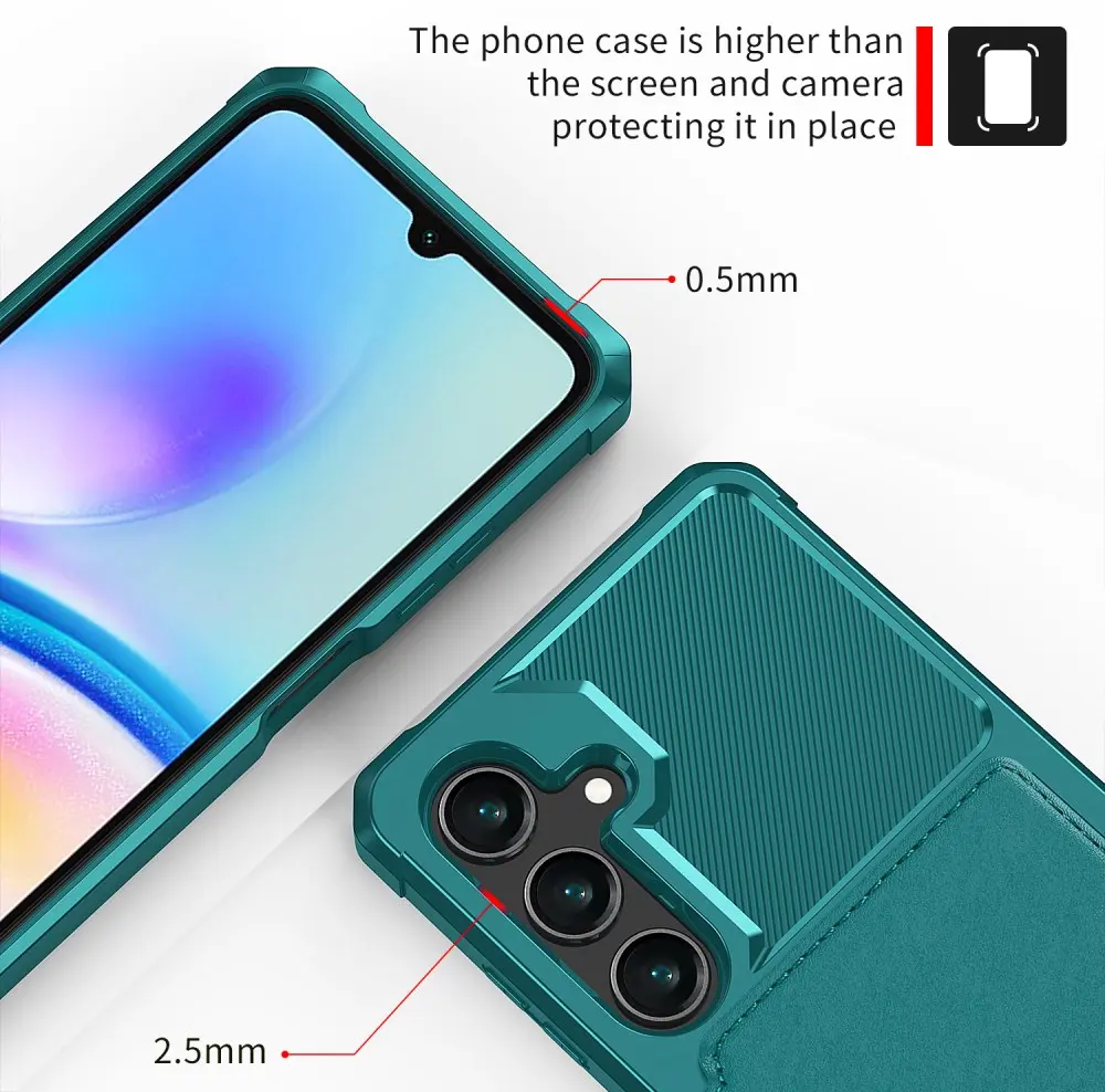 Samsung Galaxy A16 TPU Back Cover met Kunstleren Wallet Groen afbeelding 9