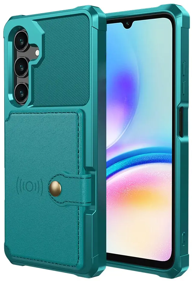 Samsung Galaxy A16 TPU Back Cover met Kunstleren Wallet Groen afbeelding 2