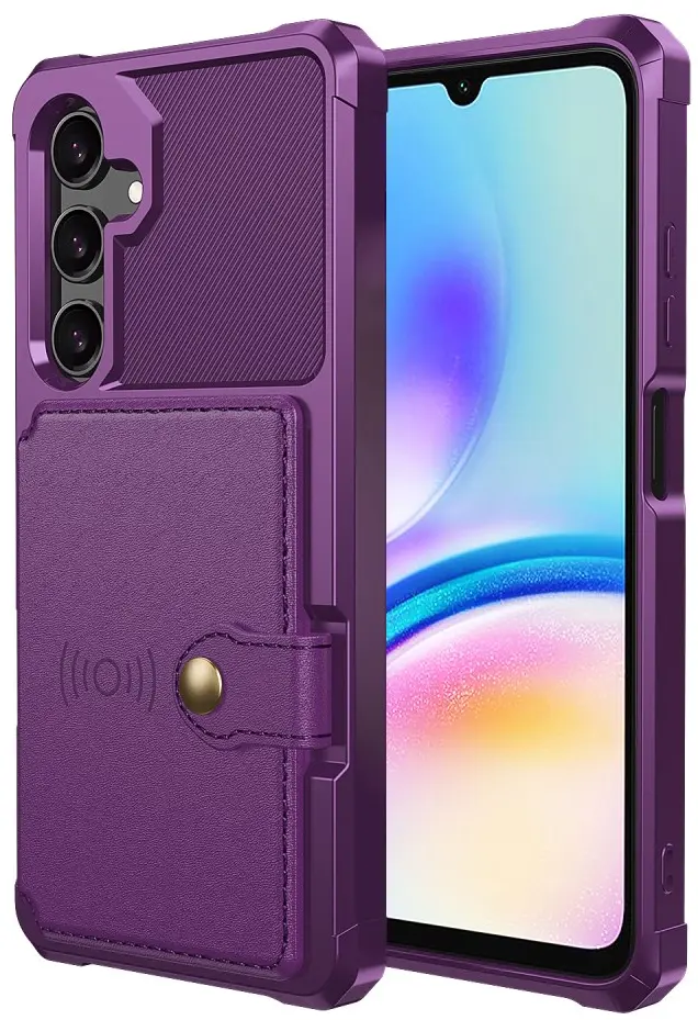 Samsung Galaxy A16 TPU Back Cover met Kunstleren Wallet Paars afbeelding 2