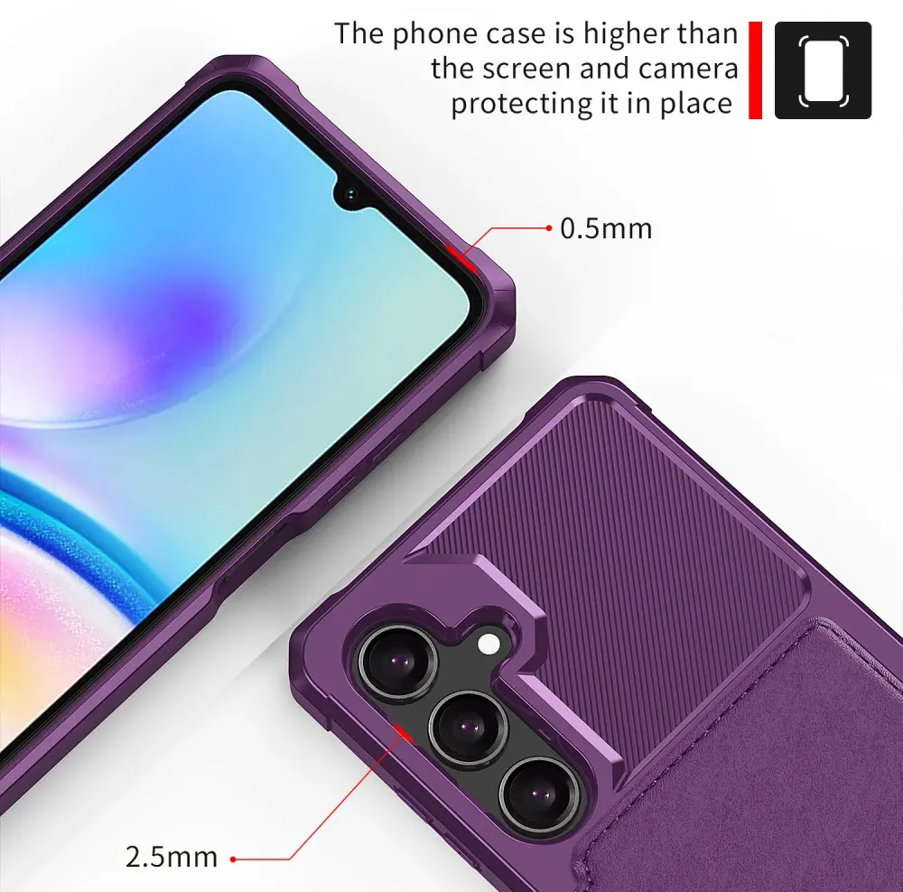 Samsung Galaxy A16 TPU Back Cover met Kunstleren Wallet Paars afbeelding 9