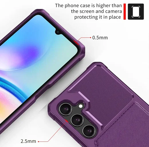 Samsung Galaxy A16 TPU Back Cover met Kunstleren Wallet Paars afbeelding 9