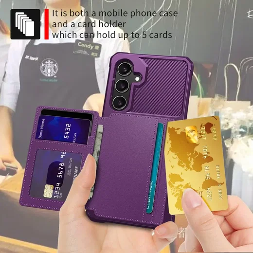 Samsung Galaxy A16 TPU Back Cover met Kunstleren Wallet Paars afbeelding 6