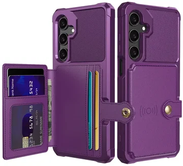 Samsung Galaxy A16 TPU Back Cover met Kunstleren Wallet Paars