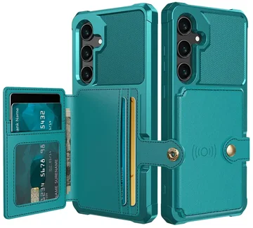Samsung Galaxy S24 Plus TPU Back Cover met Kunstleren Wallet Groen