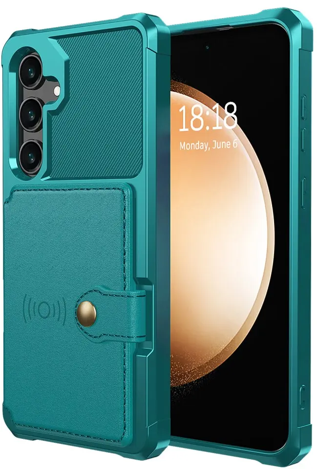 Samsung Galaxy S24 Plus TPU Back Cover met Kunstleren Wallet Groen afbeelding 2