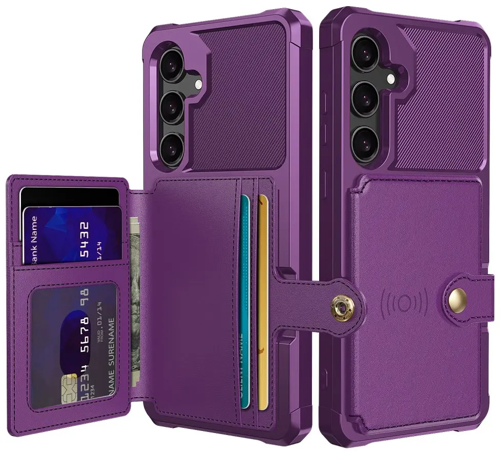 Samsung Galaxy S24 Plus TPU Back Cover met Kunstleren Wallet Paars afbeelding 1