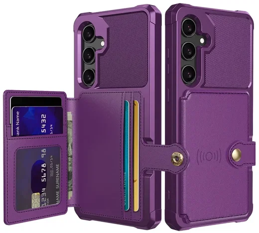 Samsung Galaxy S24 Plus TPU Back Cover met Kunstleren Wallet Paars afbeelding 1
