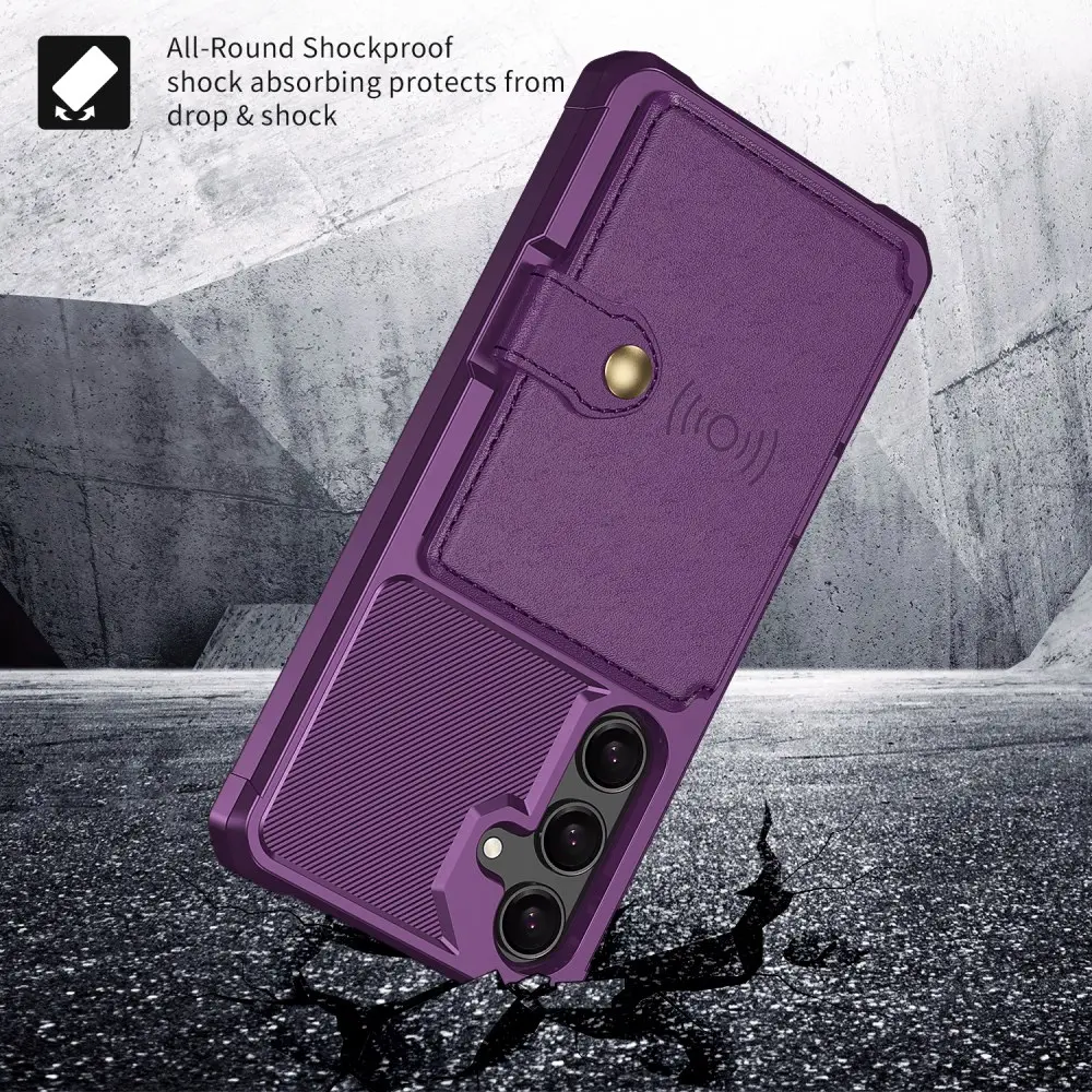 Samsung Galaxy S24 Plus TPU Back Cover met Kunstleren Wallet Paars afbeelding 5