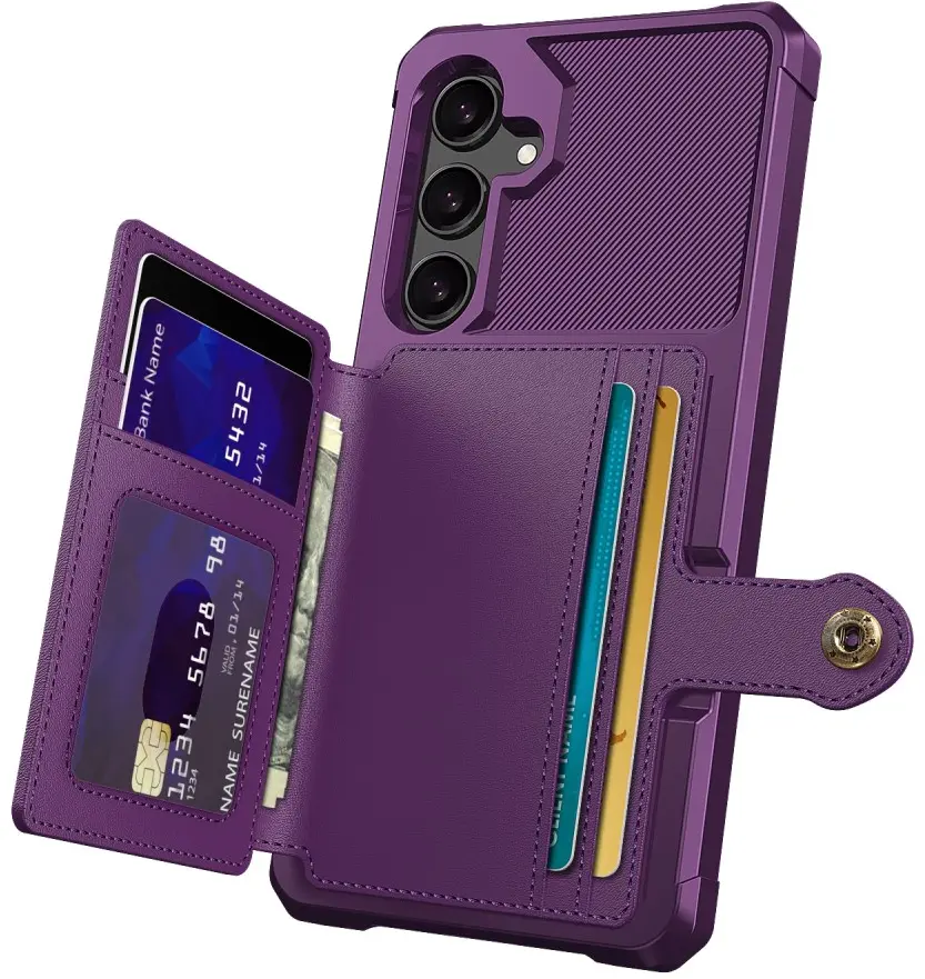Samsung Galaxy S24 Plus TPU Back Cover met Kunstleren Wallet Paars afbeelding 4