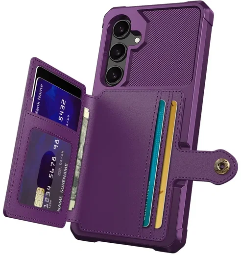 Samsung Galaxy S24 Plus TPU Back Cover met Kunstleren Wallet Paars afbeelding 4