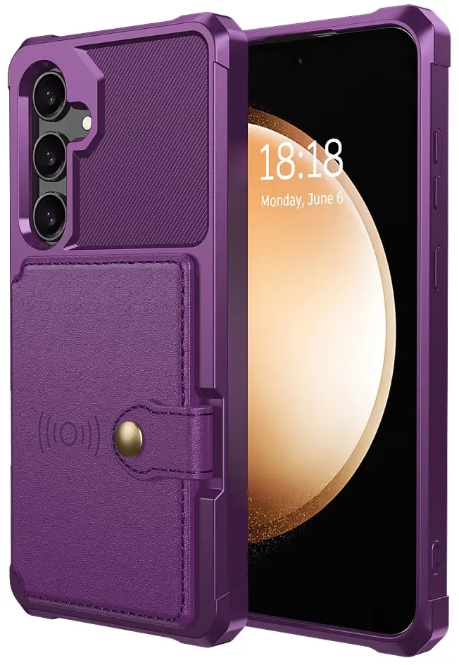 Samsung Galaxy S24 Plus TPU Back Cover met Kunstleren Wallet Paars afbeelding 2