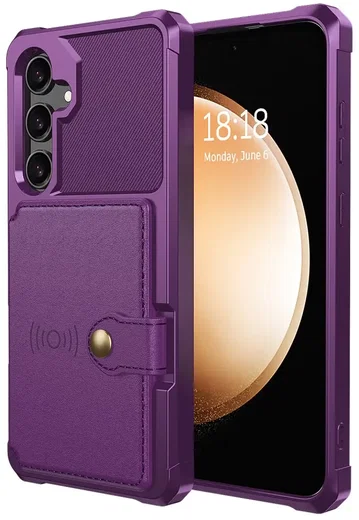 Samsung Galaxy S24 Plus TPU Back Cover met Kunstleren Wallet Paars afbeelding 2
