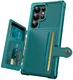 Samsung Galaxy S24 Ultra TPU Back Cover met Kunstleren Wallet Groen afbeelding 4