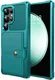 Samsung Galaxy S24 Ultra TPU Back Cover met Kunstleren Wallet Groen afbeelding 2