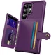 Samsung Galaxy S24 Ultra TPU Back Cover met Kunstleren Wallet Paars afbeelding 4