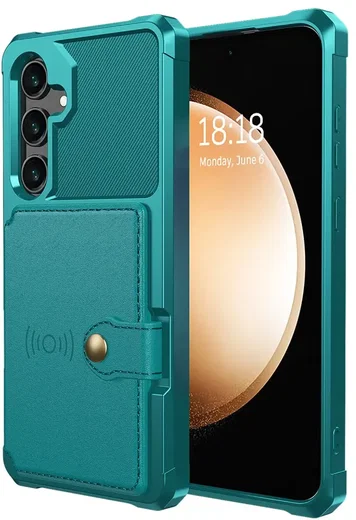 Samsung Galaxy S25 TPU Back Cover met Kunstleren Wallet Groen afbeelding 2