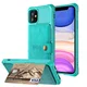 Apple iPhone 11 TPU Back Cover met Kunstleren Wallet Groen afbeelding 2
