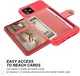 Apple iPhone 11 TPU Back Cover met Kunstleren Wallet Rood afbeelding 4