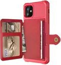 Apple iPhone 11 TPU Back Cover met Kunstleren Wallet Rood