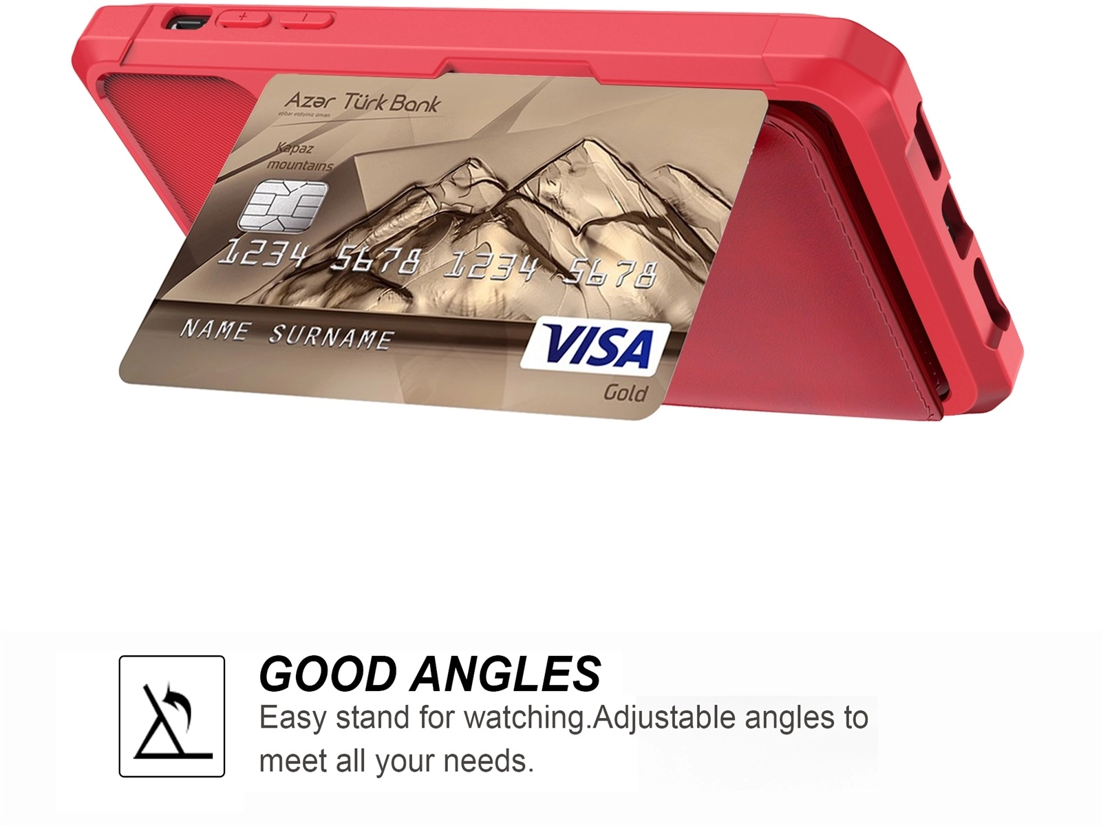 Apple iPhone 11 TPU Back Cover met Kunstleren Wallet Rood afbeelding 6