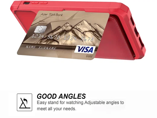 Apple iPhone 11 TPU Back Cover met Kunstleren Wallet Rood afbeelding 6