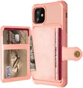 Apple iPhone 11 TPU Back Cover met Kunstleren Wallet Roze