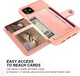Apple iPhone 11 TPU Back Cover met Kunstleren Wallet Roze afbeelding 7