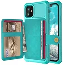 Apple iPhone 12 / 12 Pro TPU Back Cover met Kunstleren Wallet Groen