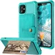 Apple iPhone 12 / 12 Pro TPU Back Cover met Kunstleren Wallet Groen afbeelding 6