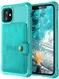 Apple iPhone 12 / 12 Pro TPU Back Cover met Kunstleren Wallet Groen afbeelding 2
