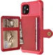 Apple iPhone 12 / 12 Pro TPU Back Cover met Kunstleren Wallet Rood afbeelding 7