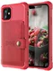 Apple iPhone 12 / 12 Pro TPU Back Cover met Kunstleren Wallet Rood afbeelding 2