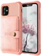 Apple iPhone 12 / 12 Pro TPU Back Cover met Kunstleren Wallet Roze afbeelding 2