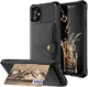 Apple iPhone 12 / 12 Pro TPU Back Cover met Kunstleren Wallet Zwart afbeelding 6